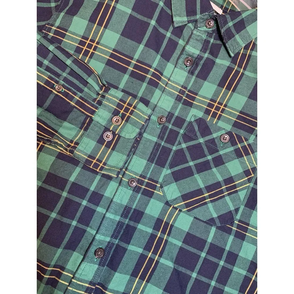 Mens M Green Plaid The North Face Button Down Long Sleeve Preppy Very Nice